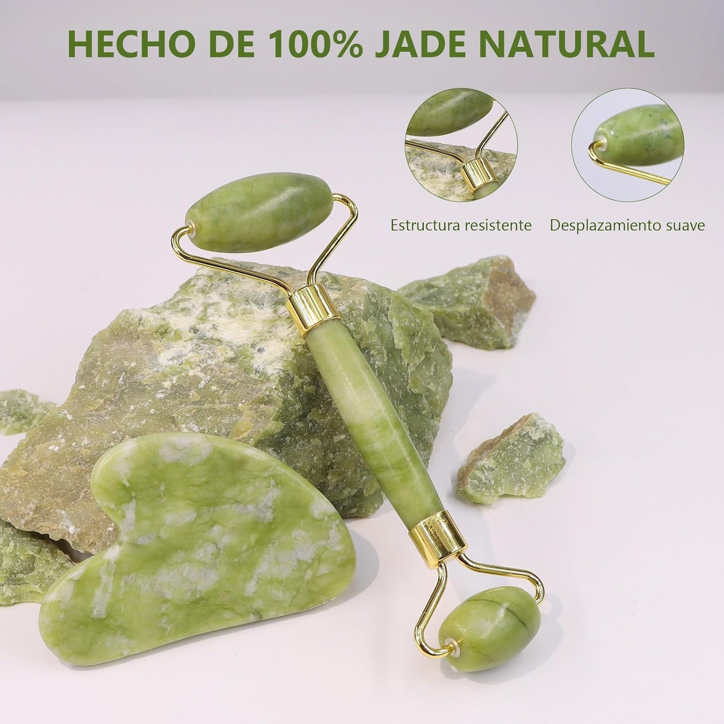 Rodillo y Gua Sha de Jade™