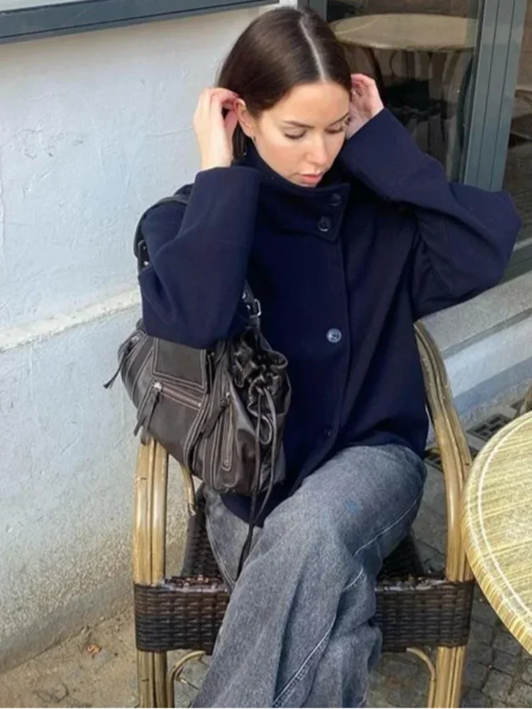 Women’s Wool Blend Single-Breasted High Street Coat